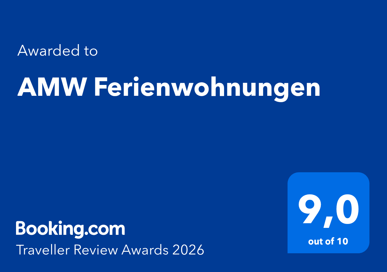 Booking.com Traveller Review Award 2026 mit 9 von 10 Punkten